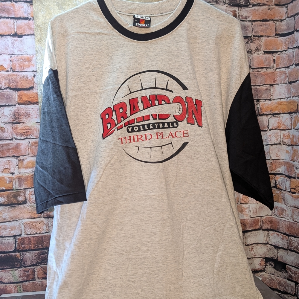 Brandon Volleyball Men's Red and Black Tee